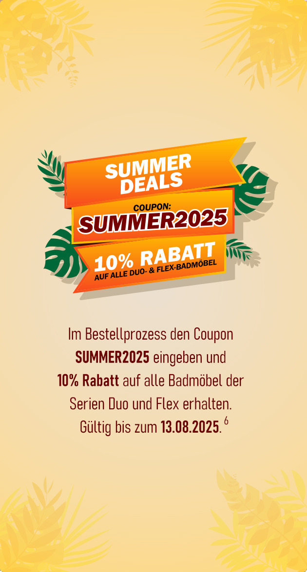 10% Rabatt auf alle Duo- und Flex-Badmöbel