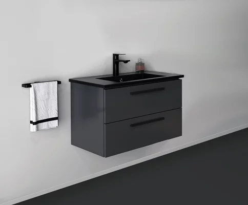 Badmöbel in der Trendfarbe Schwarz