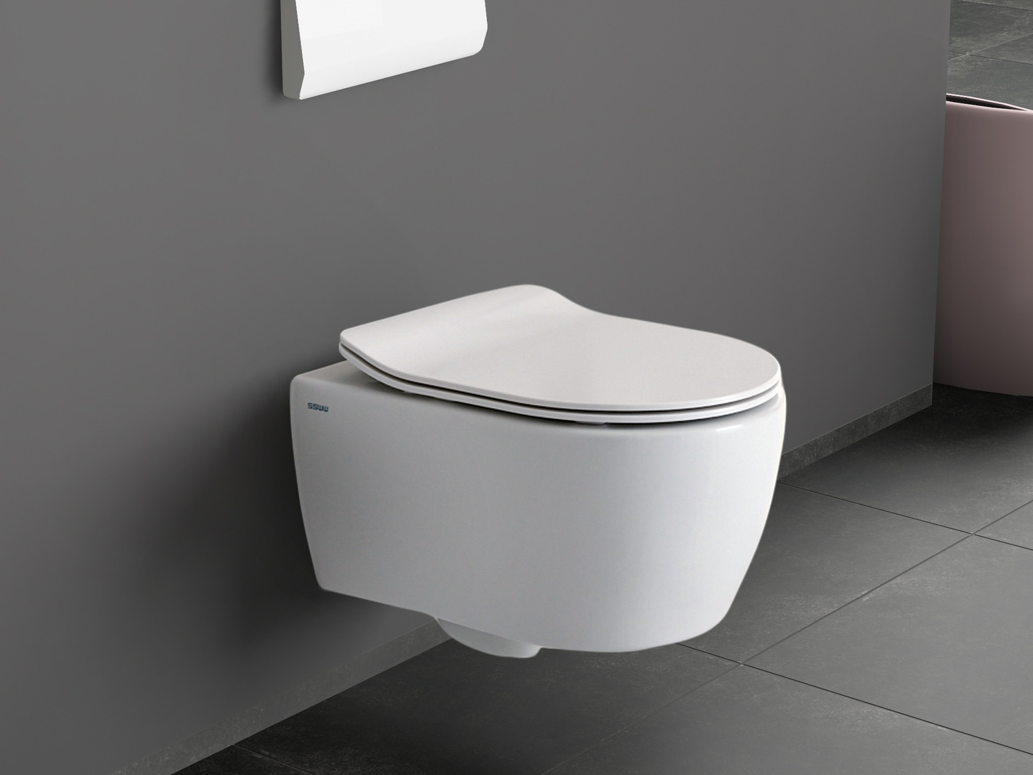 Wand H&auml;nge WC Toilette - inkl. abnehmbaren Softclose Toiletten-Sitz - Keramik - AB2019ULTRA