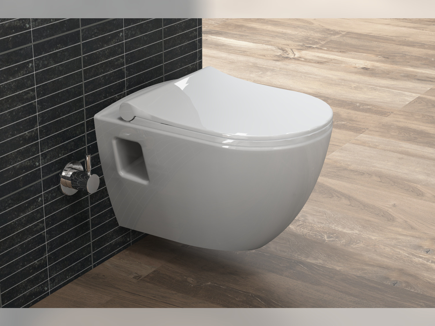 Wand Dusch WC Taharet - mit abnehmbaren Softclose Toiletten-Sitz - Bidet - Keramik - 10.07.10.01KT