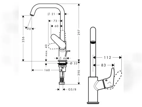 hansgrohe Waschtischmischer 240 FOCUS chrom,mit...
