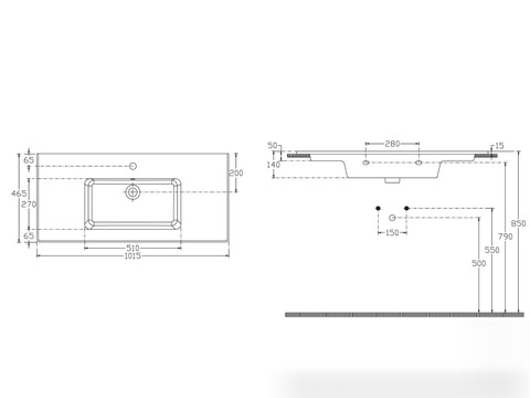 Waschbecken 102cm - Smile - 10.12.30.03