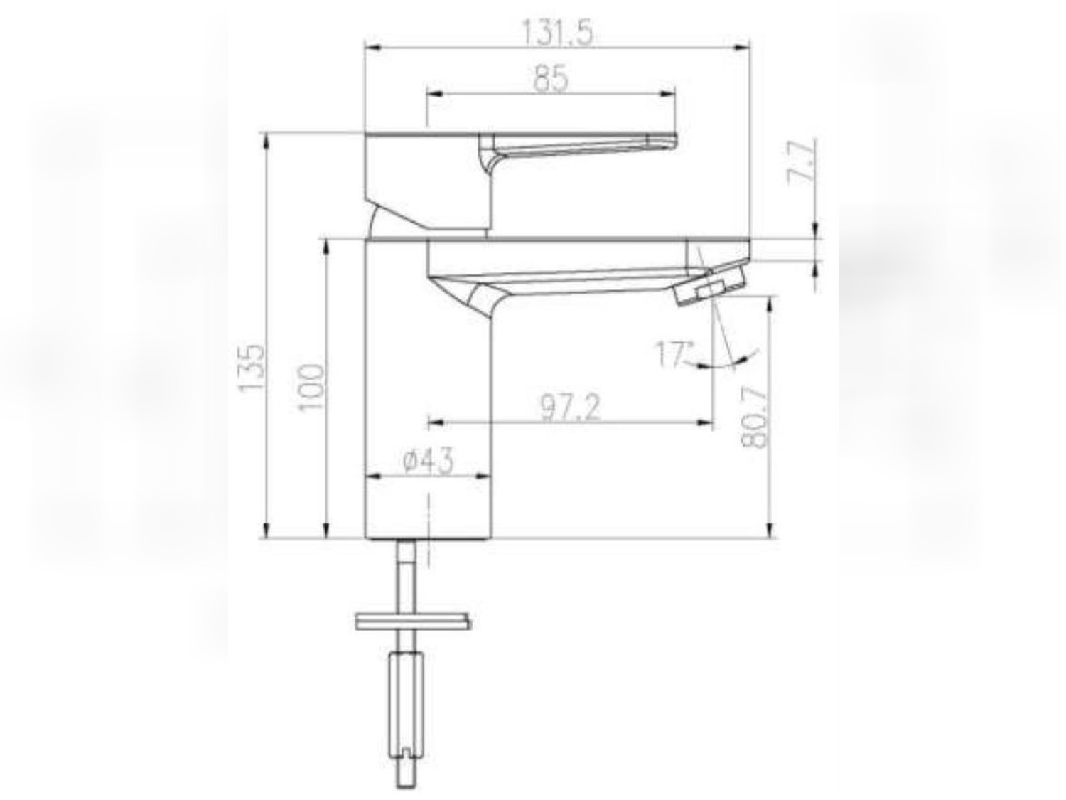 Aqua Bagno K1 Waschtisch Einhebelmischer 135mm