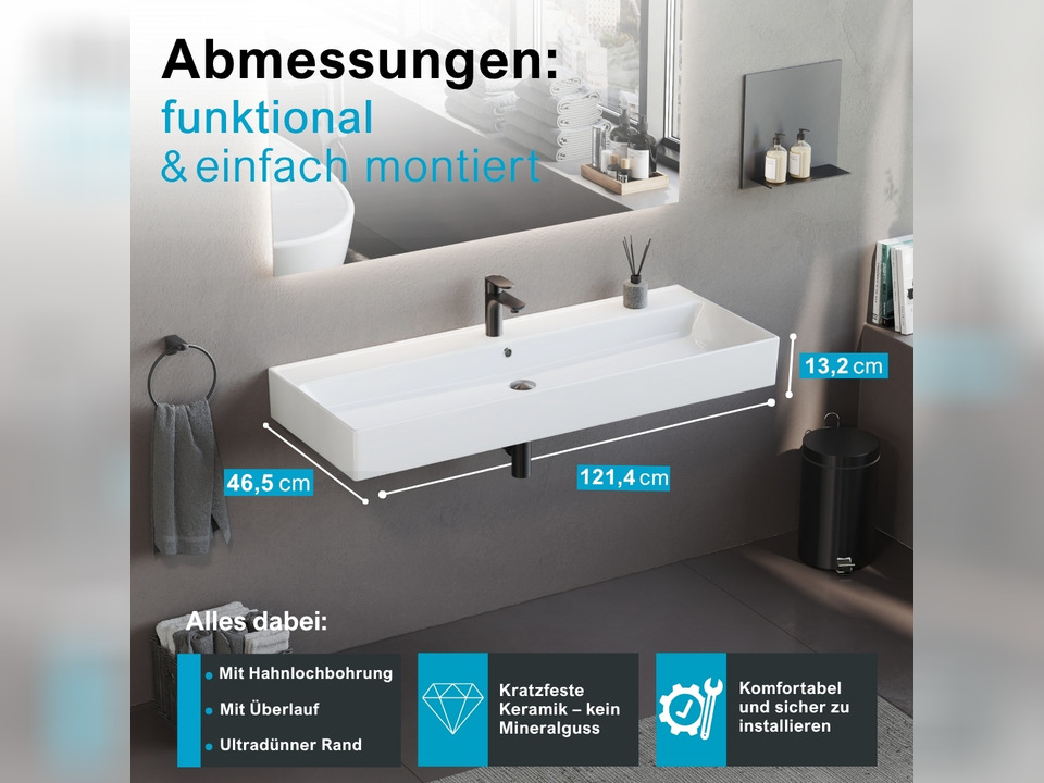 Waschbecken Aufsatzwaschtisch 121cm - Loft Air - 10.14.30.004.01