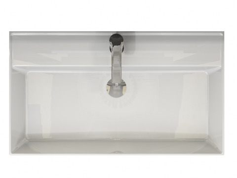 Flex Badmöbel 80, Eiche Gold, Keramik Waschbecken