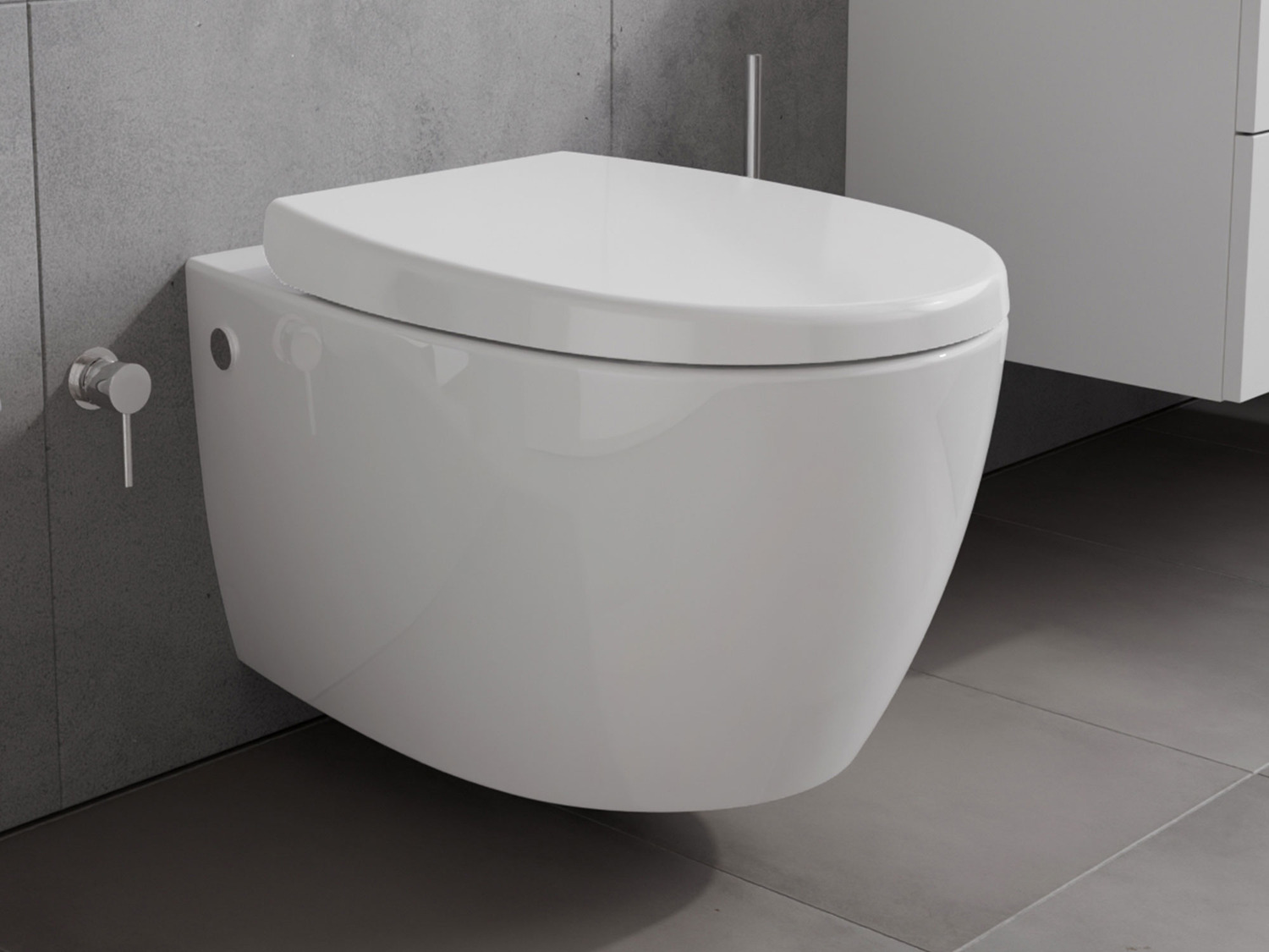 Wand Dusch WC Taharet - sp&uuml;lrandlos - mit abnehmbaren Softclose Toiletten-Sitz - Bidet - Keramik - 10.10.02.01.KT