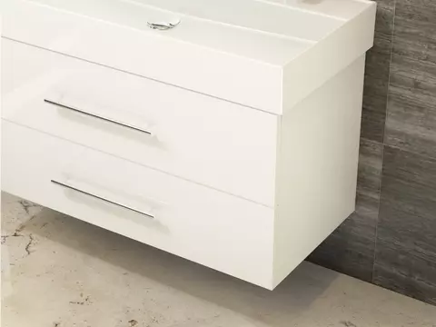 Flex Badmöbel 100, Weiß Hochglanz Lackiert,...