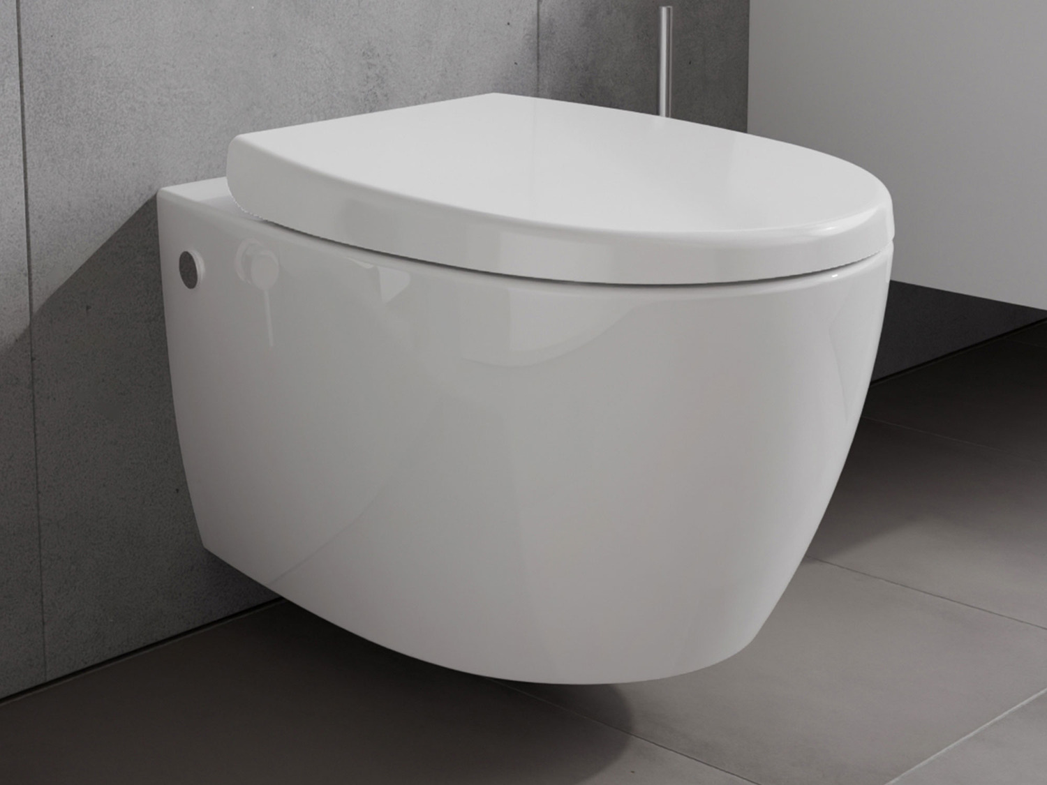 Wand H&auml;nge WC Toilette - sp&uuml;lrandlos - inkl. abnehmbaren Softclose Toiletten-Sitz - Keramik - 10.10.02.01.K