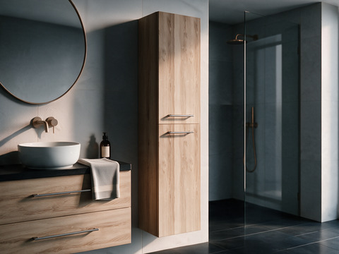 Aqua Bagno Seitenschrank Flex Serie Eiche Gold,...