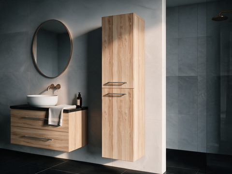 Aqua Bagno Seitenschrank Flex Serie Eiche Gold,...