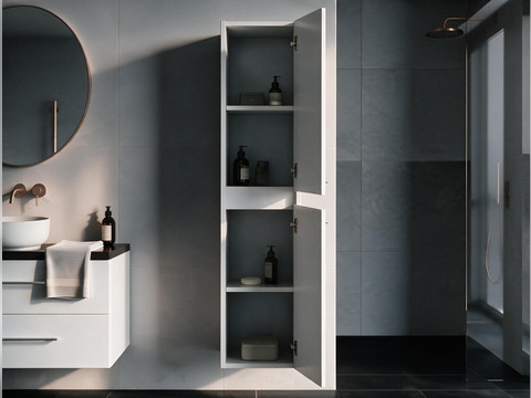 Aqua Bagno Seitenschrank Flex Serie weiß hochglanz...