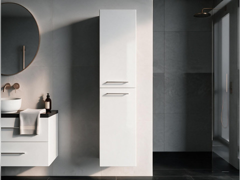 Aqua Bagno Seitenschrank Flex Serie weiß hochglanz...