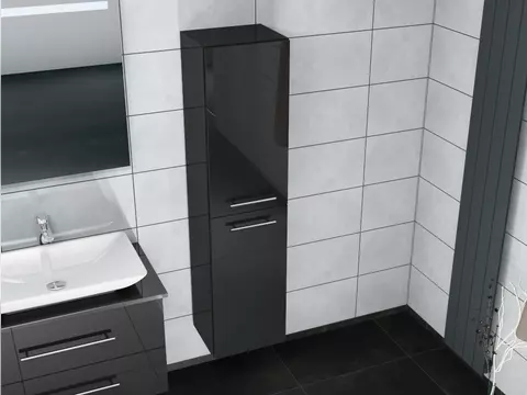 Aqua Bagno Seitenschrank Flex Serie schwarz hochglanz...