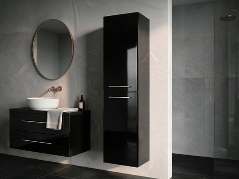 Aqua Bagno Seitenschrank Flex Serie schwarz hochglanz...