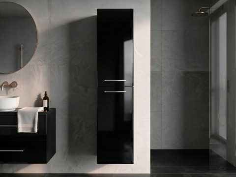 Aqua Bagno Seitenschrank Flex Serie schwarz hochglanz...