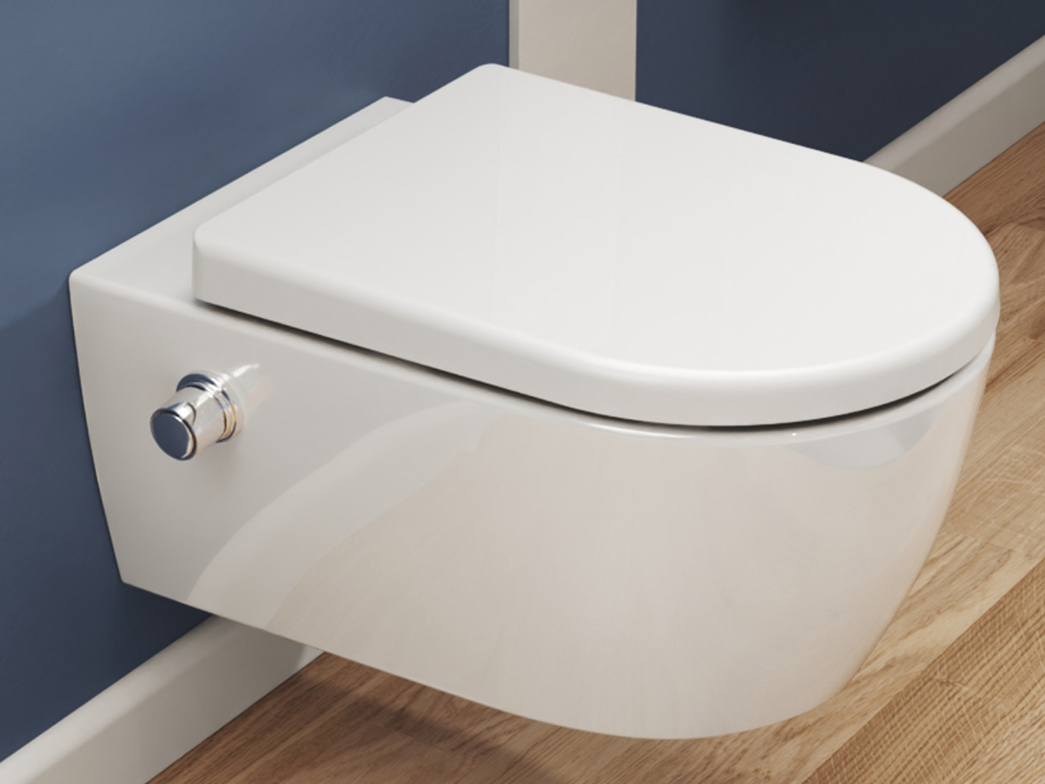 Wand Dusch WC Taharet - sp&uuml;lrandlos - mit abnehmbaren Softclose Toiletten-Sitz - Bidet - Keramik - ABWCSR003KTV