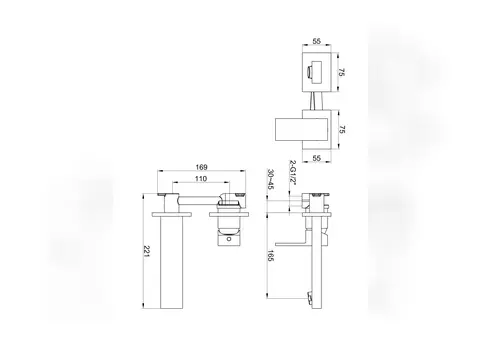 Waschtisch- Einhebelmischbatterie UP