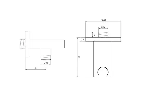 Aqua Bagno Brauseanschlussbogen 1/2"