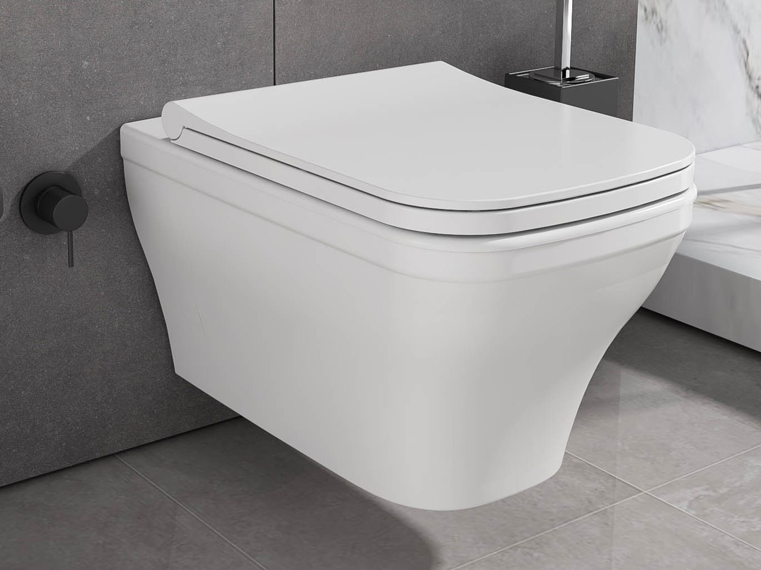 Wand Dusch WC Taharet - sp&uuml;lrandlos - mit Softclose Toiletten-Sitz - Bidet - Keramik - 10.28.10.01KT