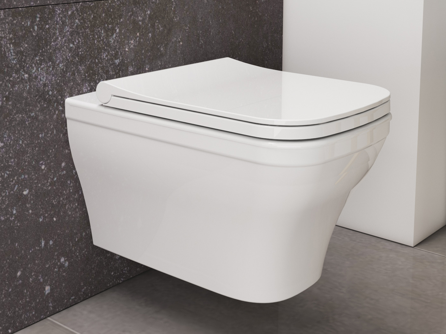 Wand H&auml;nge WC Toilette - sp&uuml;lrandlos - inkl. Softclose Toiletten-Sitz - Keramik - 10.28.10.01K