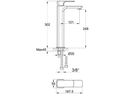 Aqua Bagno E1 Waschtischarmatur Einhebelmischer hohe...
