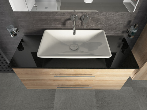 Flex Badmöbel 120, Eiche Gold, Keramik Waschbecken,...