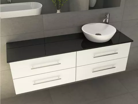 Flex Badmöbel 160, Weiß Hochglanz Lackiert,...