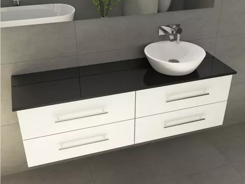 Flex Badmöbel 160, Weiß Hochglanz Lackiert,...