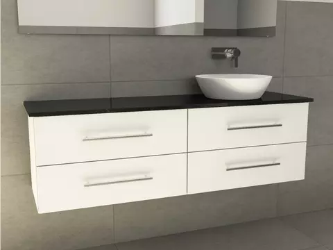 Flex Badmöbel 160, Weiß Hochglanz Lackiert,...
