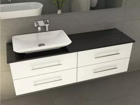 Flex Badmöbel 160, Weiß Hochglanz Lackiert,...
