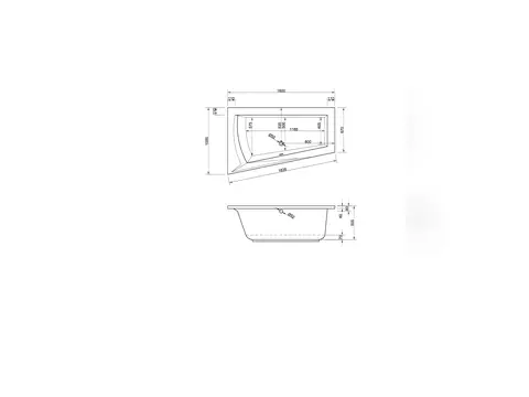 Schröder Badewanne Raumsparwanne Lara Links 160x100x50