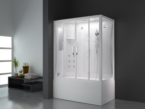 Dampfdusche Dampfsauna Rechteck mit Wanne BU103A