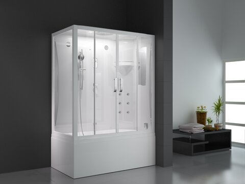 Dampfdusche Dampfsauna Rechteck mit Wanne BU103A
