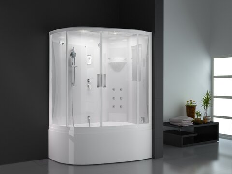 Dampfdusche Dampfsauna Rechteck mit Wanne BU103B