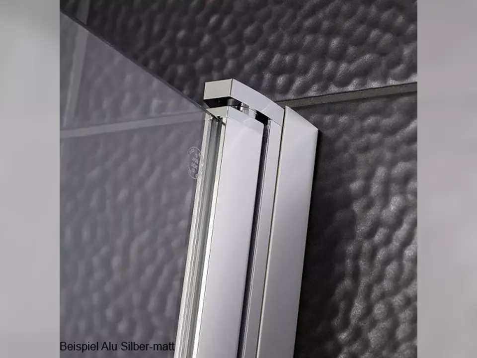 HSK Duschkabine Exklusiv Eckeinstieg, 2-teilig Dusche 90x90x200 in alu silber-matt Echtglas mit EDELGLAS-Beschichtung