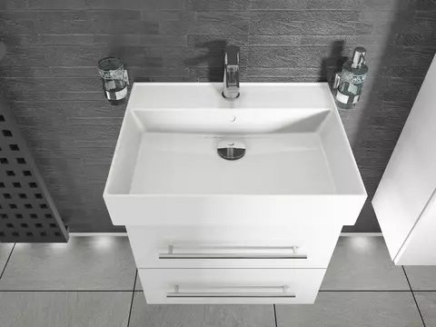 Flex Badmöbel 60, Weiß Hochglanz Lackiert,...