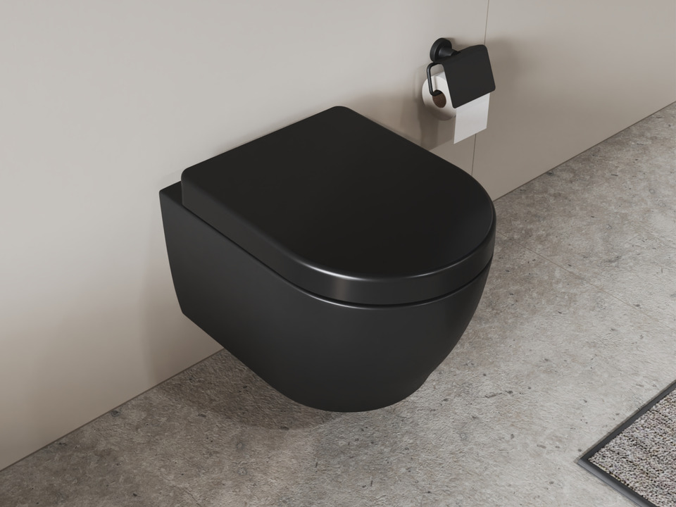 Wand H&auml;nge WC Toilette - sp&uuml;lrandlos - inkl. abnehmbaren Softclose Toiletten-Sitz - Keramik - 011.1051.063SMK