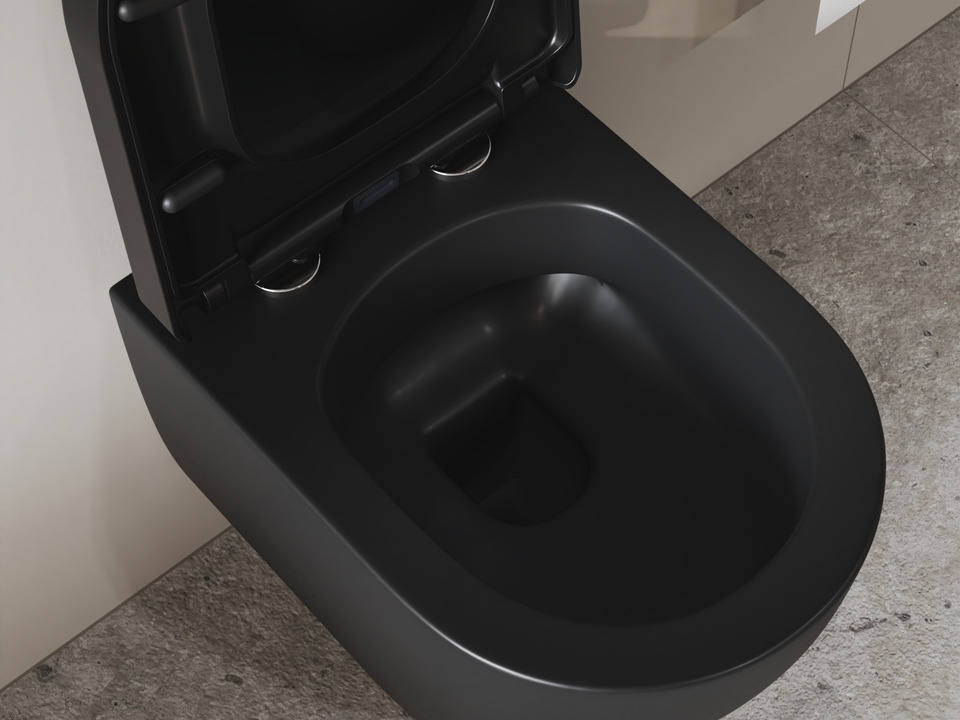 Wand H&auml;nge WC Toilette - sp&uuml;lrandlos - inkl. abnehmbaren Softclose Toiletten-Sitz - Keramik - 011.1051.063SMK