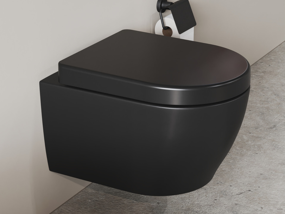 Wand H&auml;nge WC Toilette - sp&uuml;lrandlos - inkl. abnehmbaren Softclose Toiletten-Sitz - Keramik - 011.1051.063SMK