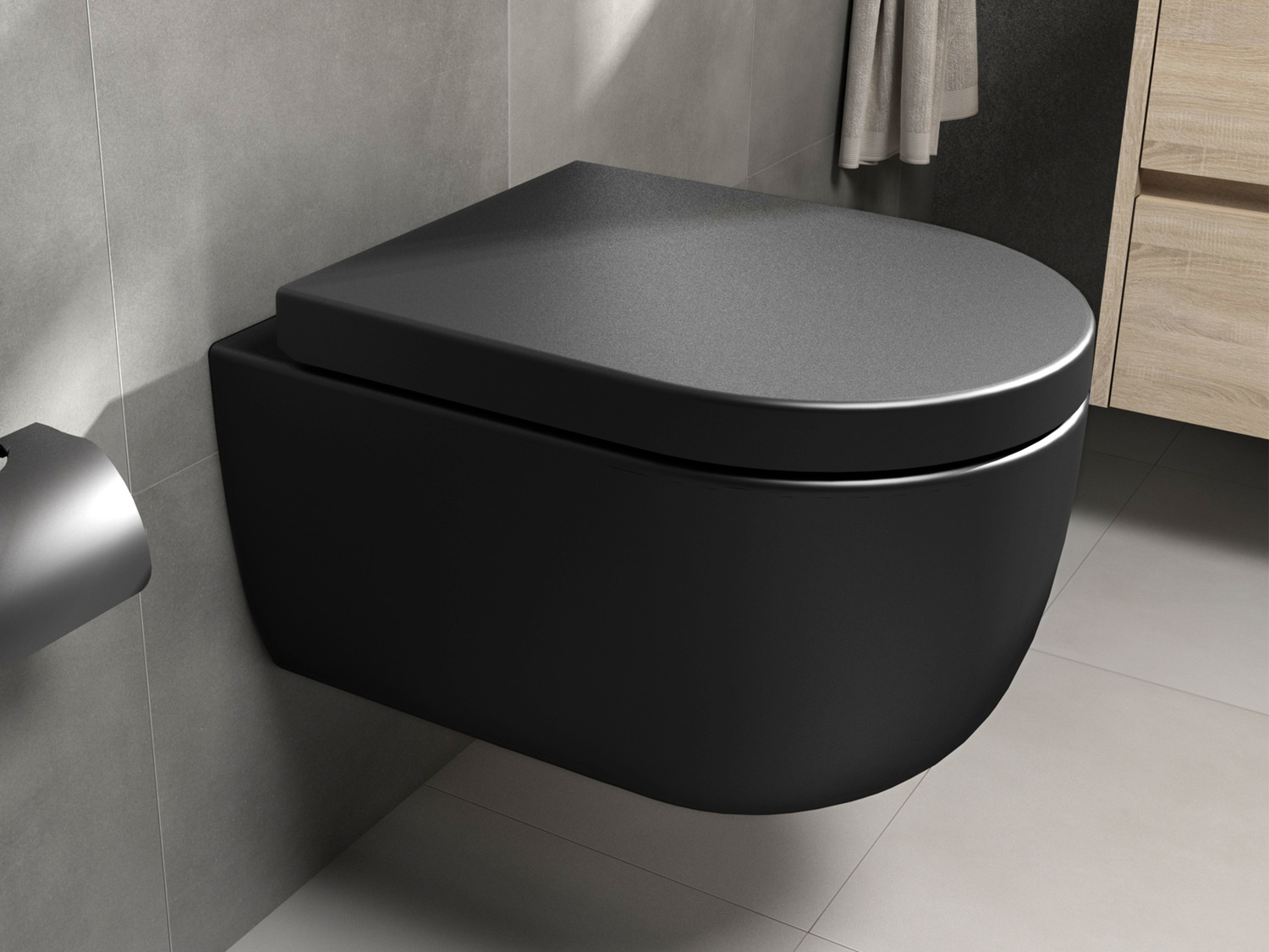 Wand H&auml;nge WC Toilette - sp&uuml;lrandlos - inkl. abnehmbaren Softclose Toiletten-Sitz - Keramik - 011.1051.063SMK
