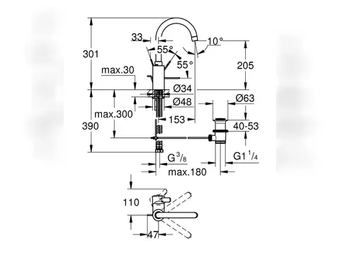 Grohe Eurosmart Cosmopolitan Einhand-Waschtischbatterie,...