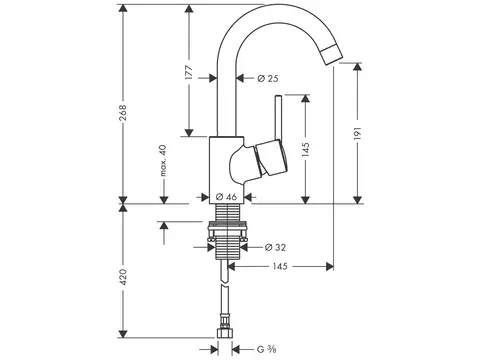 Hansgrohe Talis-S Einhand-Waschtischbatterie, mit...