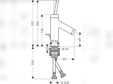 Hansgrohe AXOR Starck Waschtischmischer 70, mit...