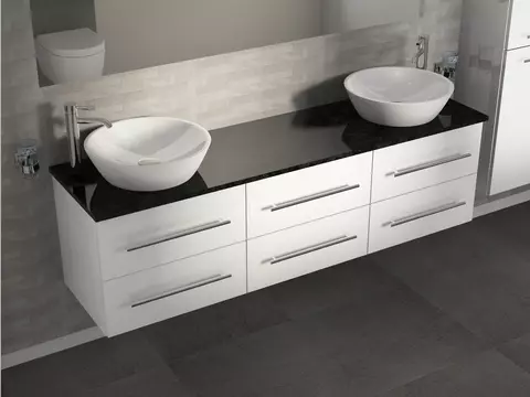 Flex Badmöbel 172, Weiß Hochglanz Lackiert,...