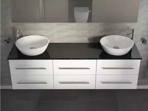 Flex Badmöbel 172, Weiß Hochglanz Lackiert,...