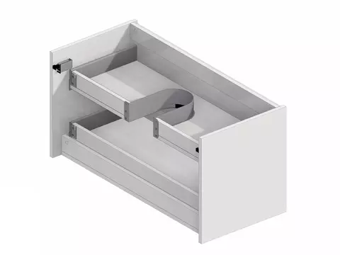 Duo Waschtischunterschrank 60, Weiß Hochglanz Lackiert
