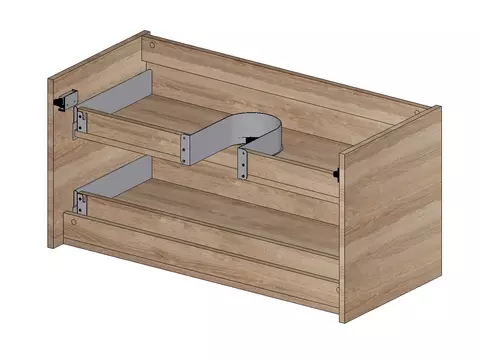 Duo Waschtischunterschrank 60, Eiche Gold