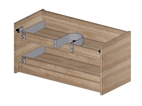 Duo Waschtischunterschrank 60, Eiche Gold