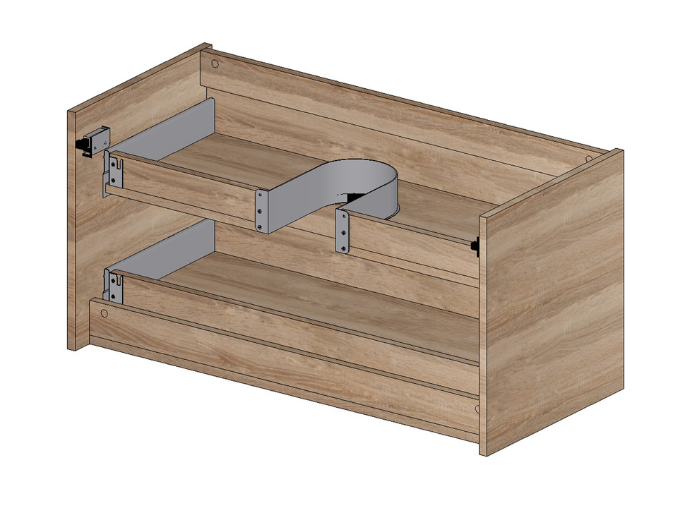 Duo Waschtischunterschrank 100, Eiche Gold