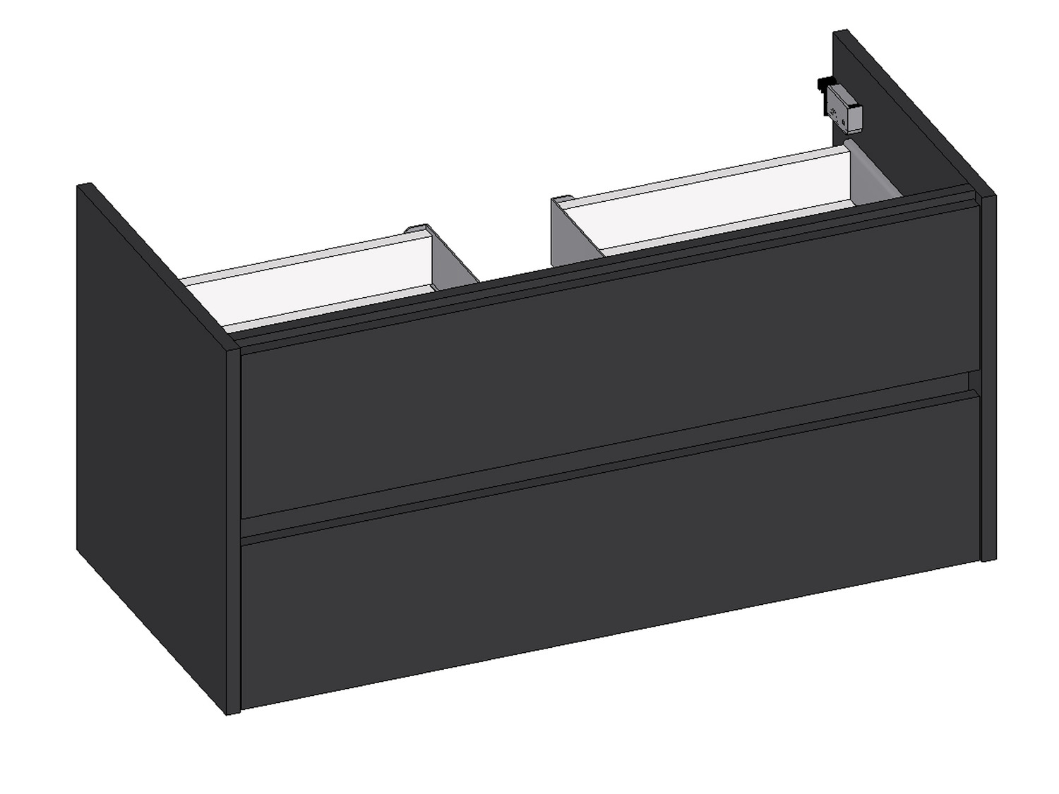 Duo Waschtischunterschrank 120, Anthrazit Matt Lackiert